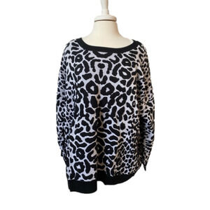 Jessica London New Women's Plus 26/28 Chic Leopard Print Versatile Knit Sweater